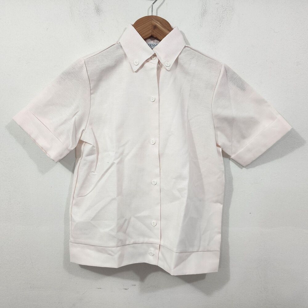 Dennis Uniform Youth Light Pink Short Sleeves Button Down Oxford Shirt Size 12
